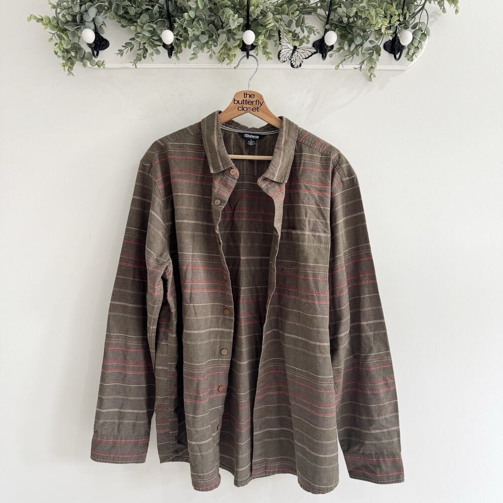 Men’s Sherpa Adventure Gear Sangpo Button Down Striped Shirt XL MM